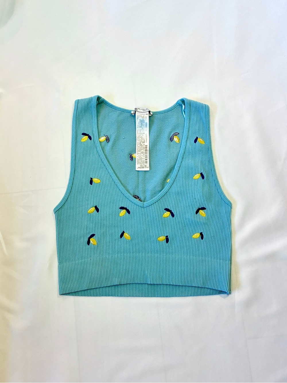 Zara Embroidered Crop Tank Top